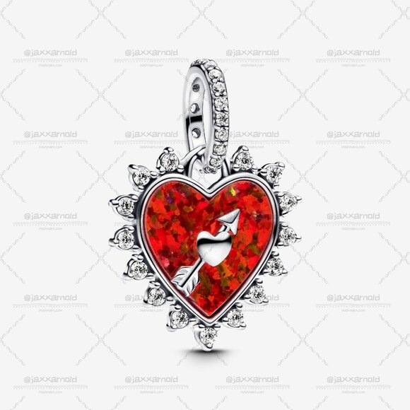 Pandora Spinnable Arrow Heart Dangle Charm - Picture 1 of 4